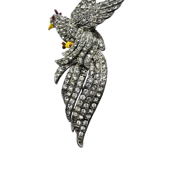 Beautiful Older Pot Metal Paste Dimensional Bird Brooch (A8591) - Picture 4 of 7